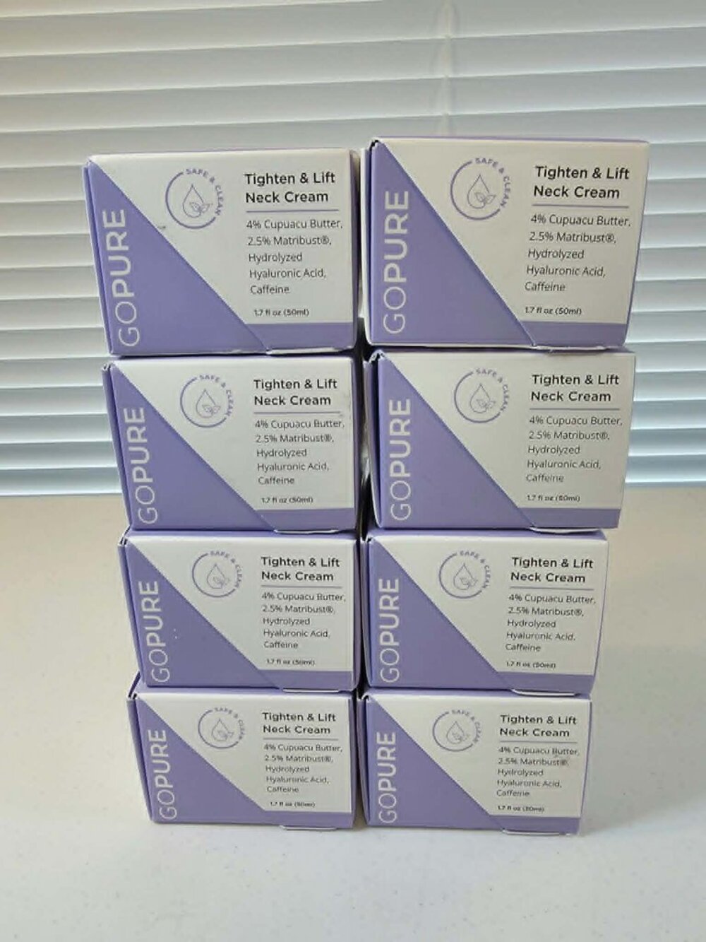 GOPURE BEAUTY TIGHTEN LIFT FIRMING NECK CREAM (8) 1.7 oz EXP 02/2028 NEW SEALED